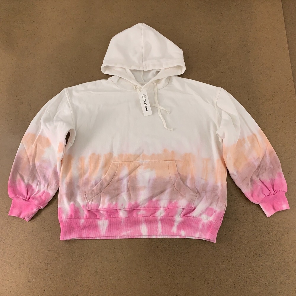 The Drop Women's Size Small Rose Tie Dye Tatyana Fleece Hooded Sweatshirt NWT